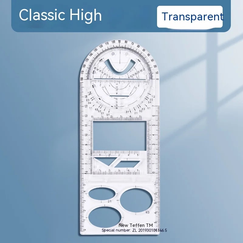 Multifunctional Geometric Function Ruler Set Mathematic Drawing Template Measuring Tool For Art Stu 14