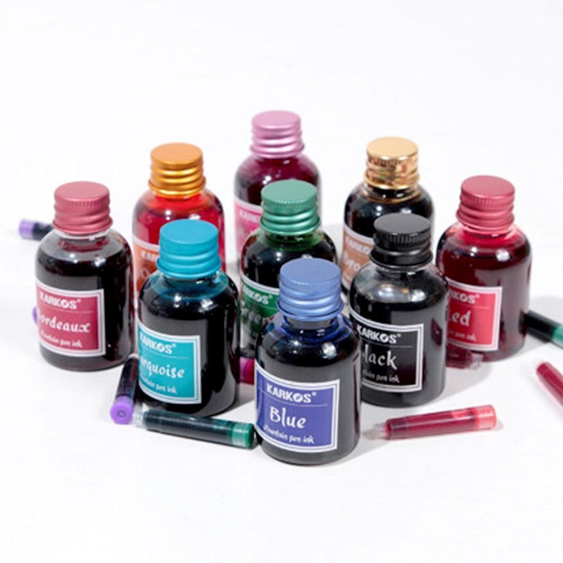 Pure Colorful Fountain Pen Ink, High-Quality Refilling Ink for Calligraphy, Stationery Writing Ink for School Use