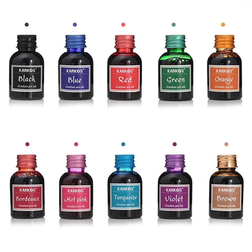 Pure Colorful Fountain Pen Ink, High-Quality Refilling Ink for Calligraphy, Stationery Writing Ink for School Use