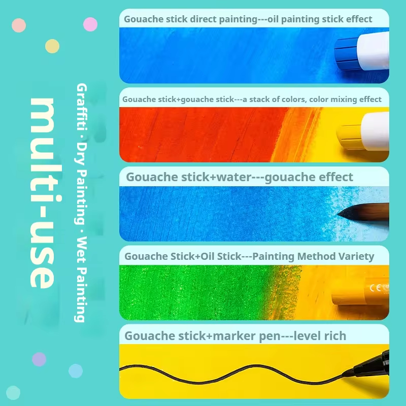 Color Soft Solid Paint Sticks Drawing Graffiti Art Crayons Washable NonToxic For Kids Students Arti 1