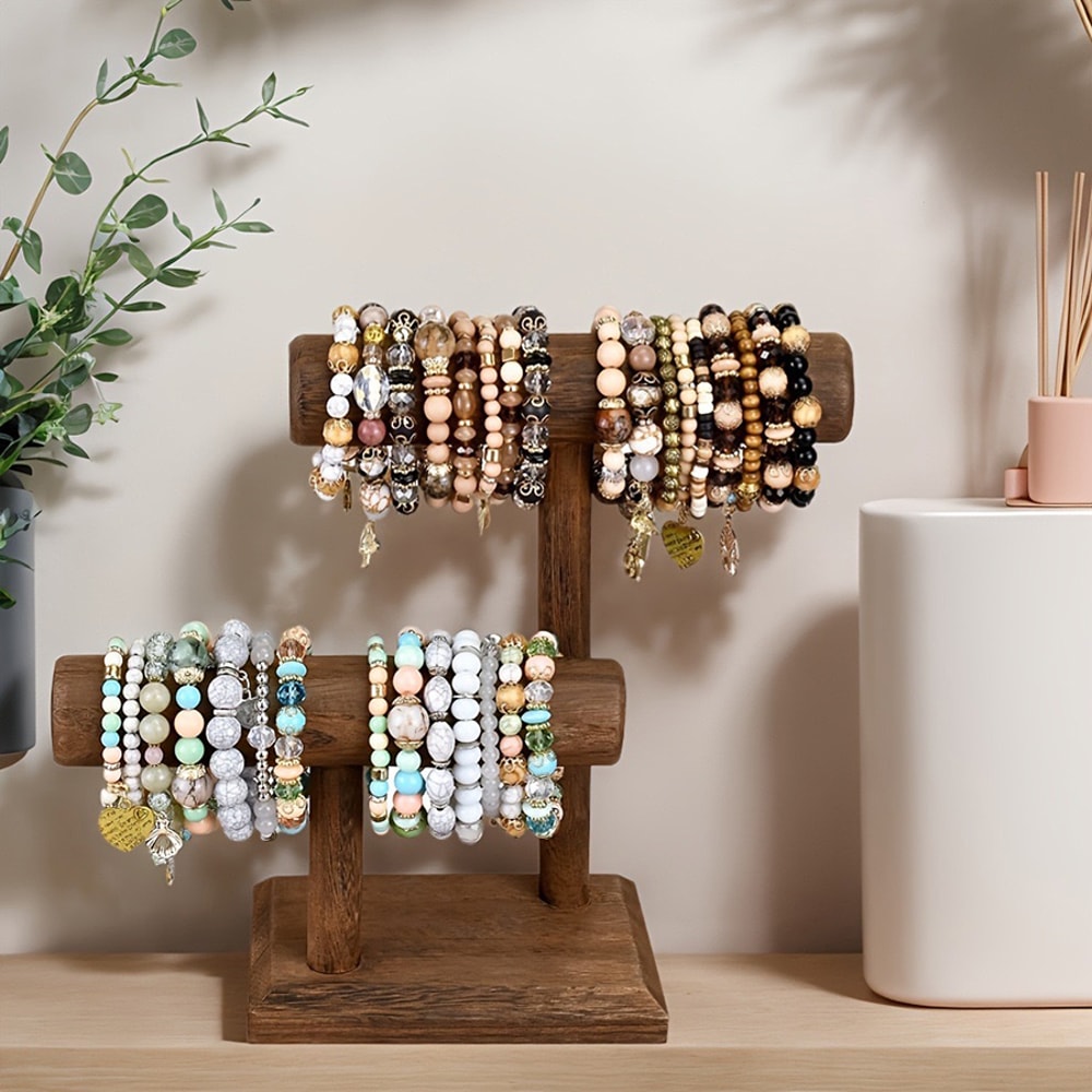 Wooden Watch Holder Stand, Jewelry Organizer for Bracelets and Necklaces, Watch Display Tower