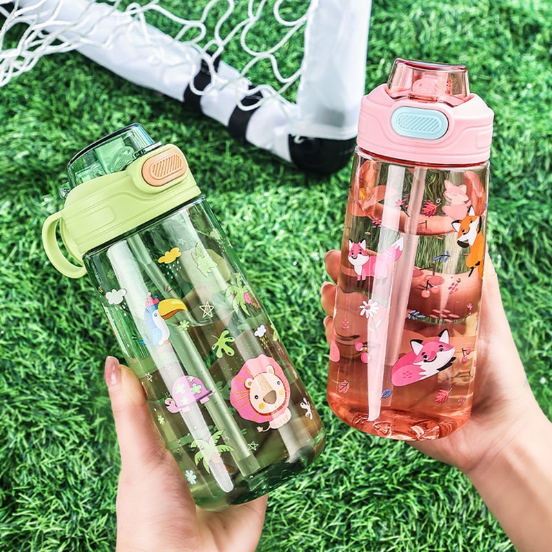 Cute Kids Water Bottle With Straw BPAFree Leakproof Outdoor Portable Childrens School Cup EcoFriend 4