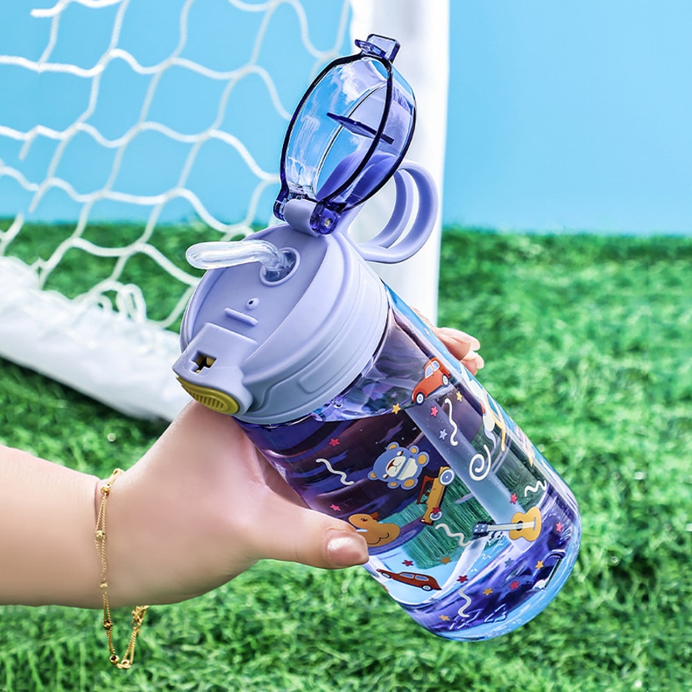Cute Kids Water Bottle With Straw BPAFree Leakproof Outdoor Portable Childrens School Cup EcoFriend 5