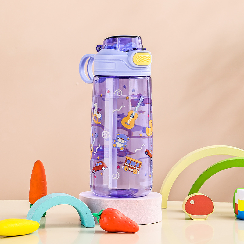 Cute Kids Water Bottle With Straw BPAFree Leakproof Outdoor Portable Childrens School Cup EcoFriend 6