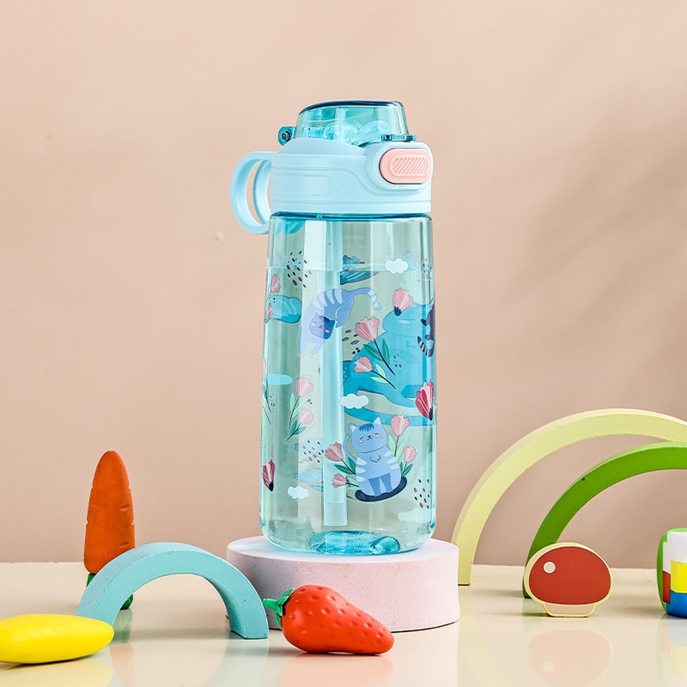 Cute Kids Water Bottle With Straw BPAFree Leakproof Outdoor Portable Childrens School Cup EcoFriend 7