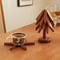Wooden Trivet for Hot Dishes, Folding Tree Shape, Black Walnut Table Mat Holder, Heat Insulated Pad Set, Coasters