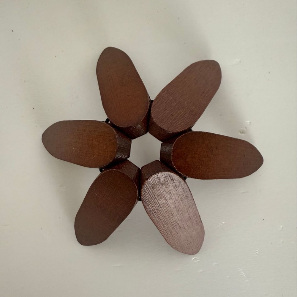 Wooden Trivet for Hot Dishes, Folding Tree Shape, Black Walnut Table Mat Holder, Heat Insulated Pad Set, Coasters