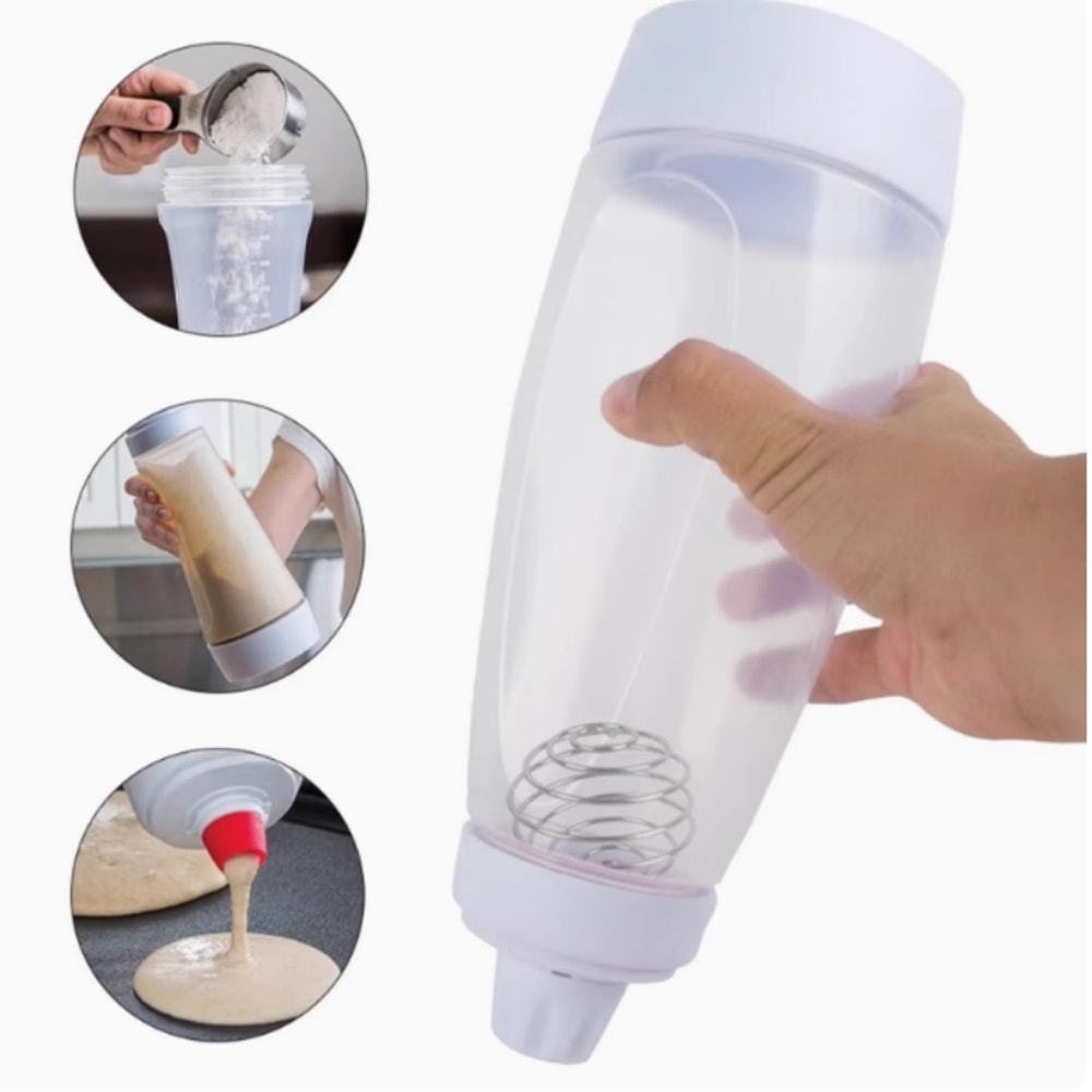 Multifunctional Household Large Capacity Batter Shaker Cup HandCranked Mixing Bottle EasytoClean Ba 5