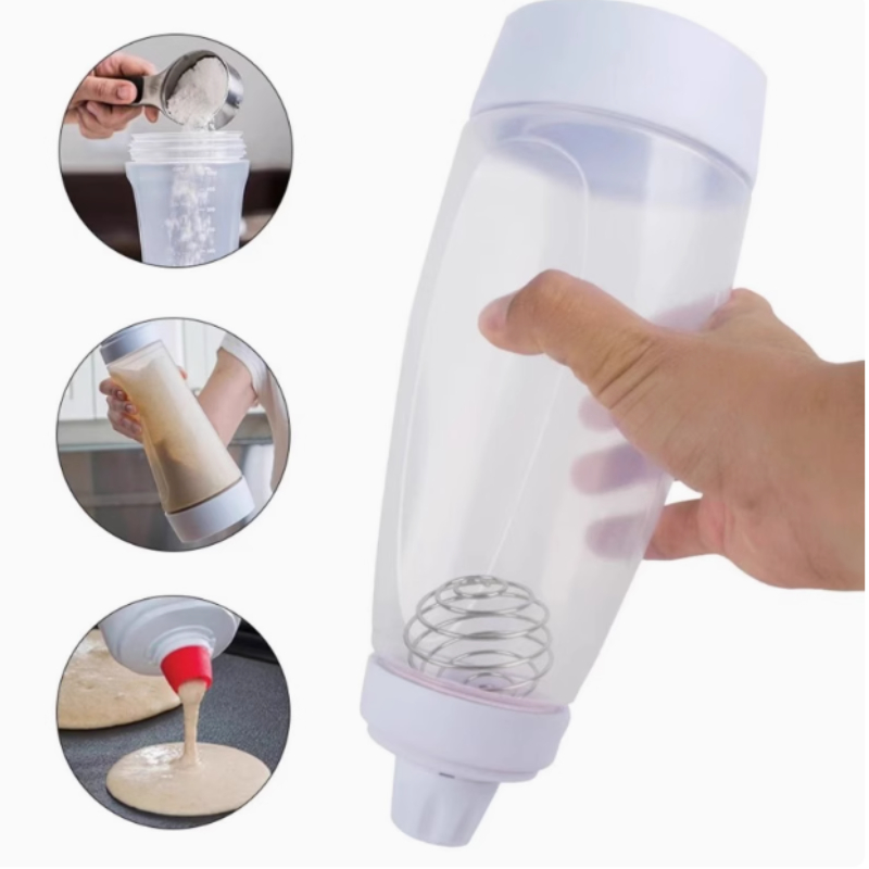 Multifunctional Household Large Capacity Batter Shaker Cup HandCranked Mixing Bottle EasytoClean Ba 5