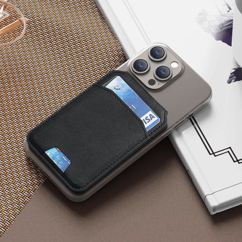 Card Wallet Phone Stand, PU Leather Magnetic Card Holder Case, Bracket Stand with Kickstand for iPhone