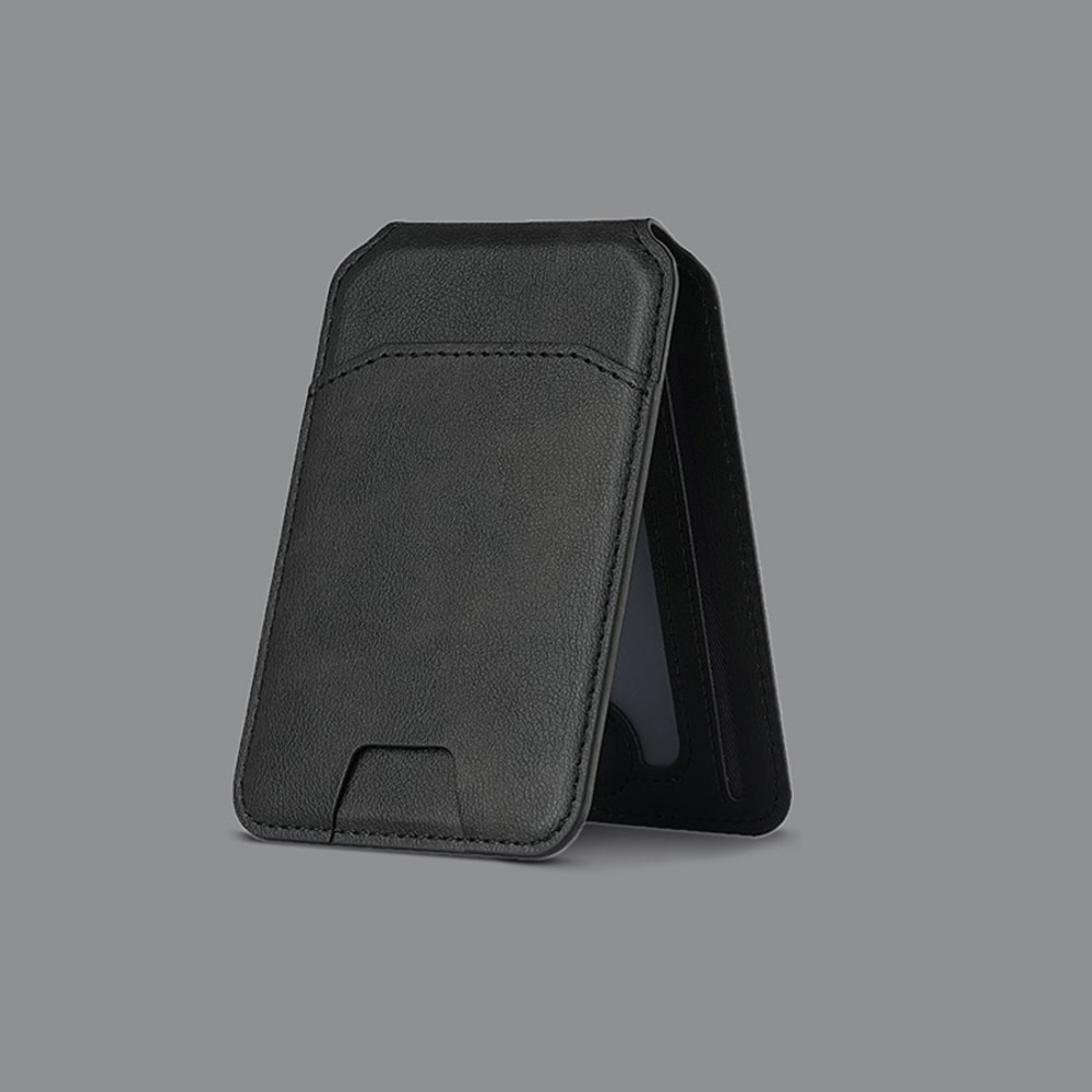Card Wallet Phone Stand, PU Leather Magnetic Card Holder Case, Bracket Stand with Kickstand for iPhone