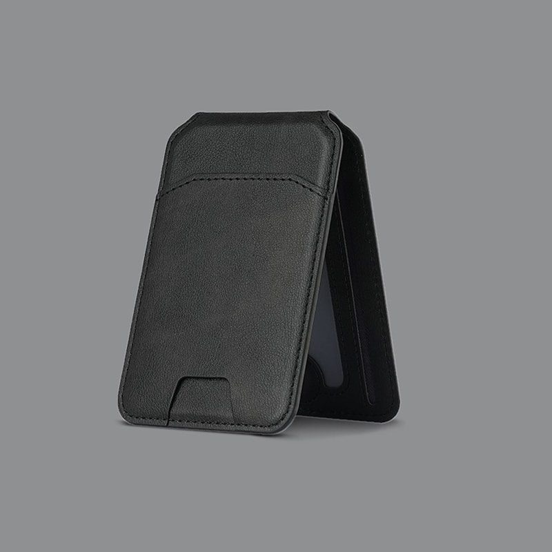 Card Wallet Phone Stand, PU Leather Magnetic Card Holder Case, Bracket Stand with Kickstand for iPhone