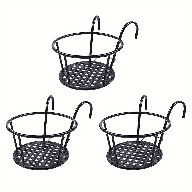 One Pack Of Iron Art Hanging Flower Pots Metal Plant Basket With Detachable Hanging Hooks For Balco 1