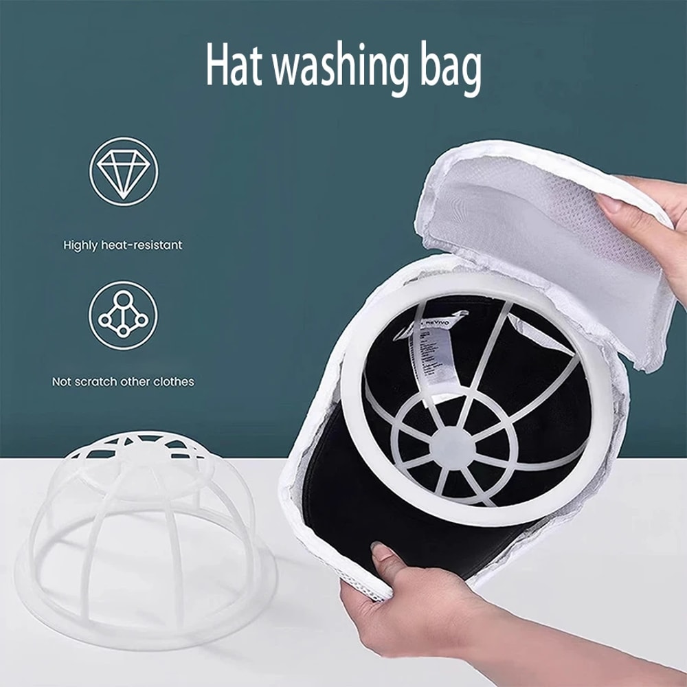 Baseball Cap Washing Bag, Anti-Deformation Hat Cleaning Mesh, Convenient Washing Machine Hat Bag