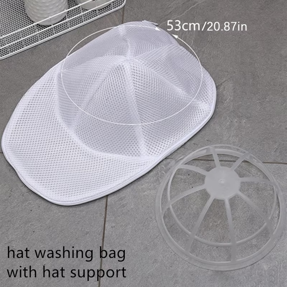 Baseball Cap Washing Bag, Anti-Deformation Hat Cleaning Mesh, Convenient Washing Machine Hat Bag