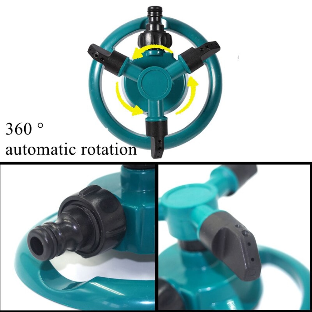 Automatic Rotating Sprinkler Nozzle Garden Lawn Water Spray Irrigation Supplies For Garden Watering 5
