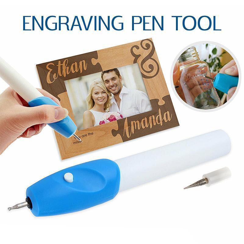 Mini Electric Engraving Pen Blue, DIY Miniature Carving Machine for Plastic, Wood, Metal, Glass, Stone Engraving Tool