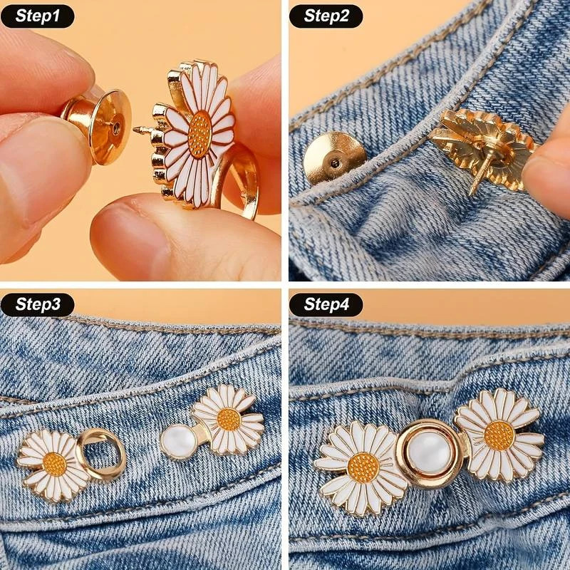 Pants Zipper Pulls, Removable Jeans Buttons, No Sewing or Tools Required for Jeans Button Pins