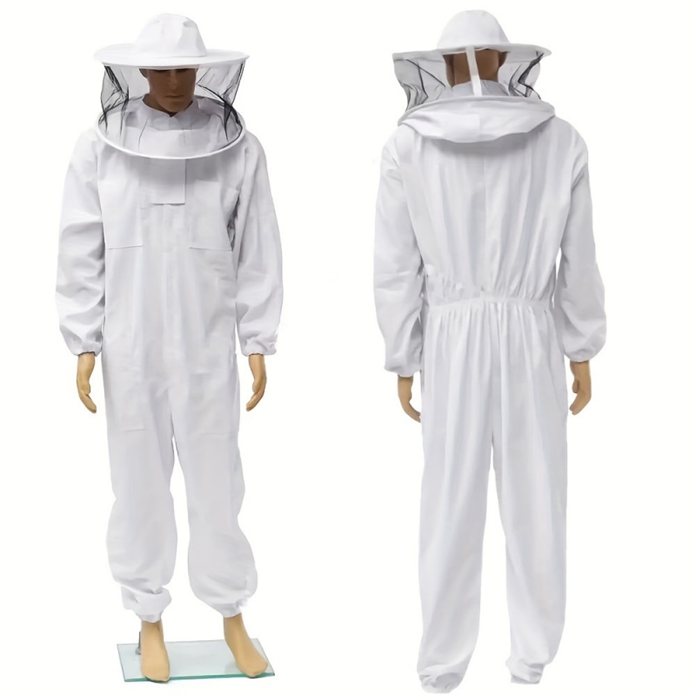 Professional Beekeeper Suit, Ventilated Veil Hood, Sting-Proof Gloves, Comfortable Protective Gear