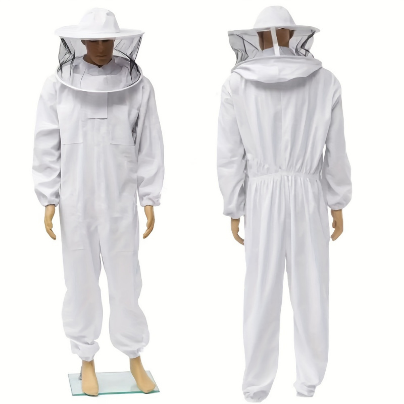 Professional Beekeeper Suit, Ventilated Veil Hood, Sting-Proof Gloves, Comfortable Protective Gear