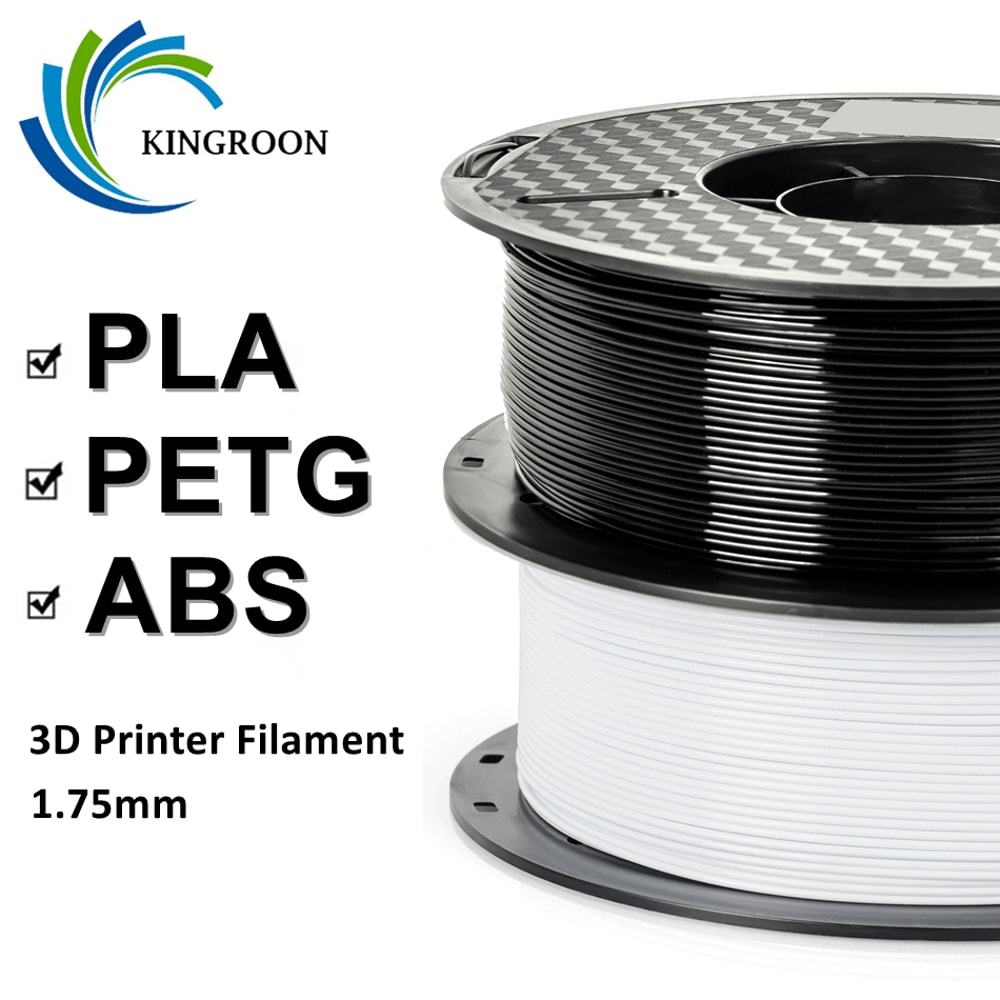 KINGROON PLAABSPETG Filament Black White Gray Rolls PLA PETG Plastic For 3D Printer 0