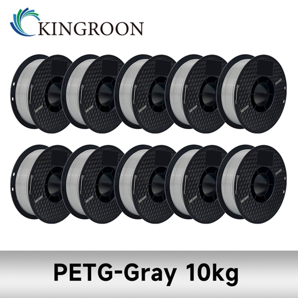 KINGROON PLAABSPETG Filament Black White Gray Rolls PLA PETG Plastic For 3D Printer 10