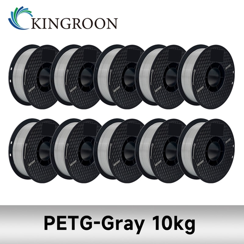 KINGROON PLAABSPETG Filament Black White Gray Rolls PLA PETG Plastic For 3D Printer 10