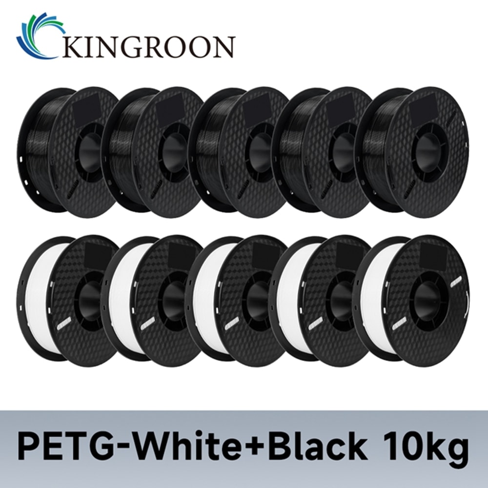 KINGROON PLAABSPETG Filament Black White Gray Rolls PLA PETG Plastic For 3D Printer 11