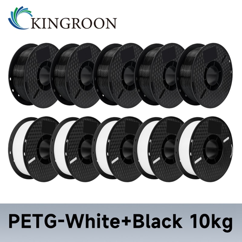 KINGROON PLAABSPETG Filament Black White Gray Rolls PLA PETG Plastic For 3D Printer 11