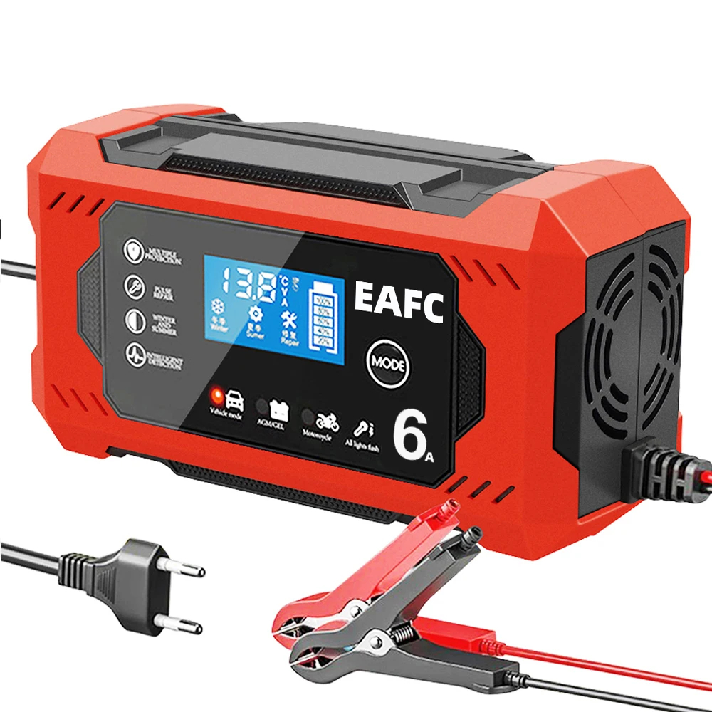 Car Battery Charger Intelligent Fast Charging Pulse Repair AutoStop DualMode For Motorcycle And Tru 0