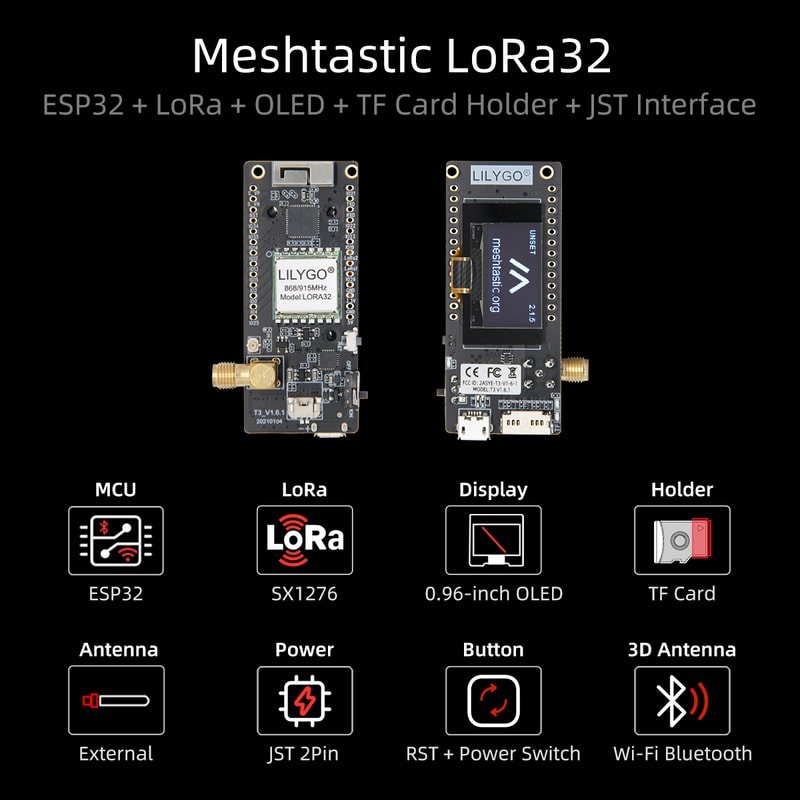 Meshtastic LoRa Development Board, Module MHz, 0.96 Inch OLED LoRa Low Power