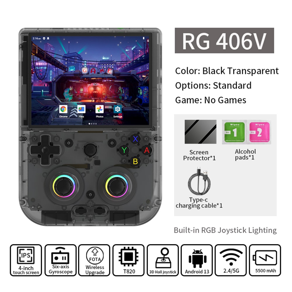 ANBERNIC RG Handheld Game Console IPS Multitouch Screen Android Retro Video Games DP Support FOTA 6