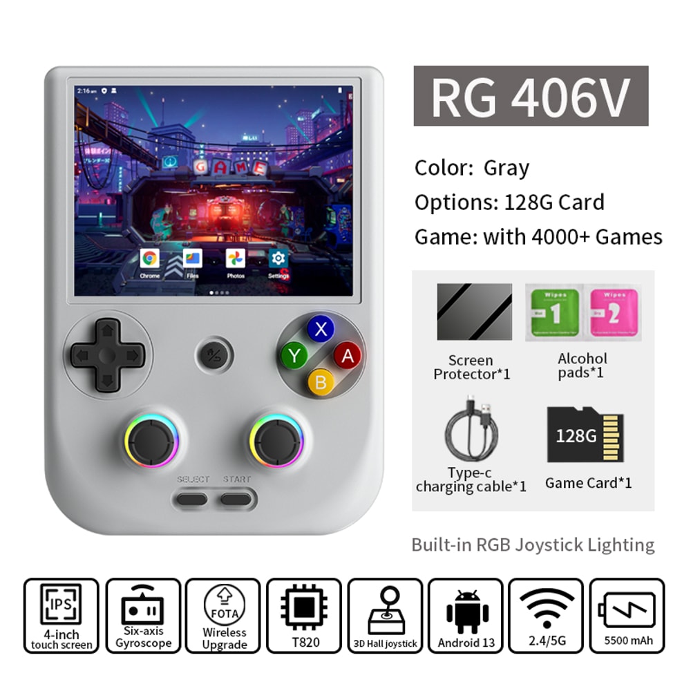 ANBERNIC RG Handheld Game Console IPS Multitouch Screen Android Retro Video Games DP Support FOTA 5