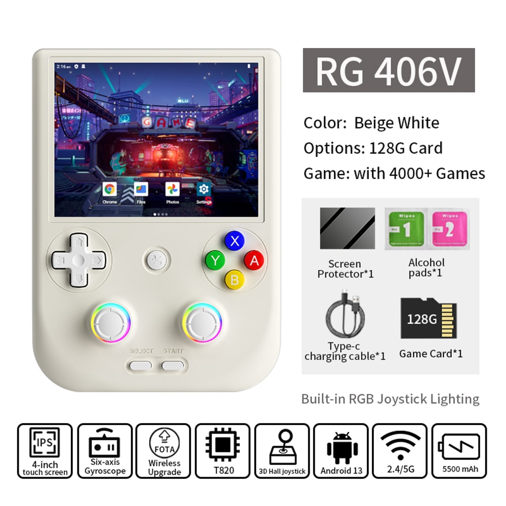 ANBERNIC RG Handheld Game Console IPS Multitouch Screen Android Retro Video Games DP Support FOTA 7