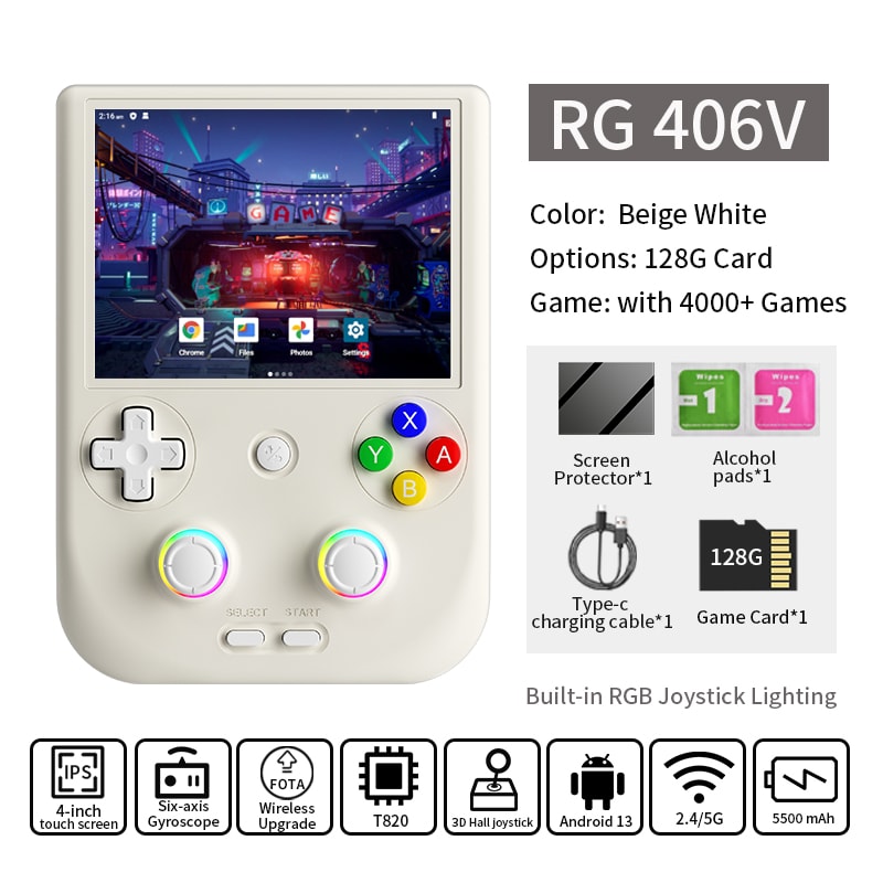 ANBERNIC RG Handheld Game Console IPS Multitouch Screen Android Retro Video Games DP Support FOTA 7