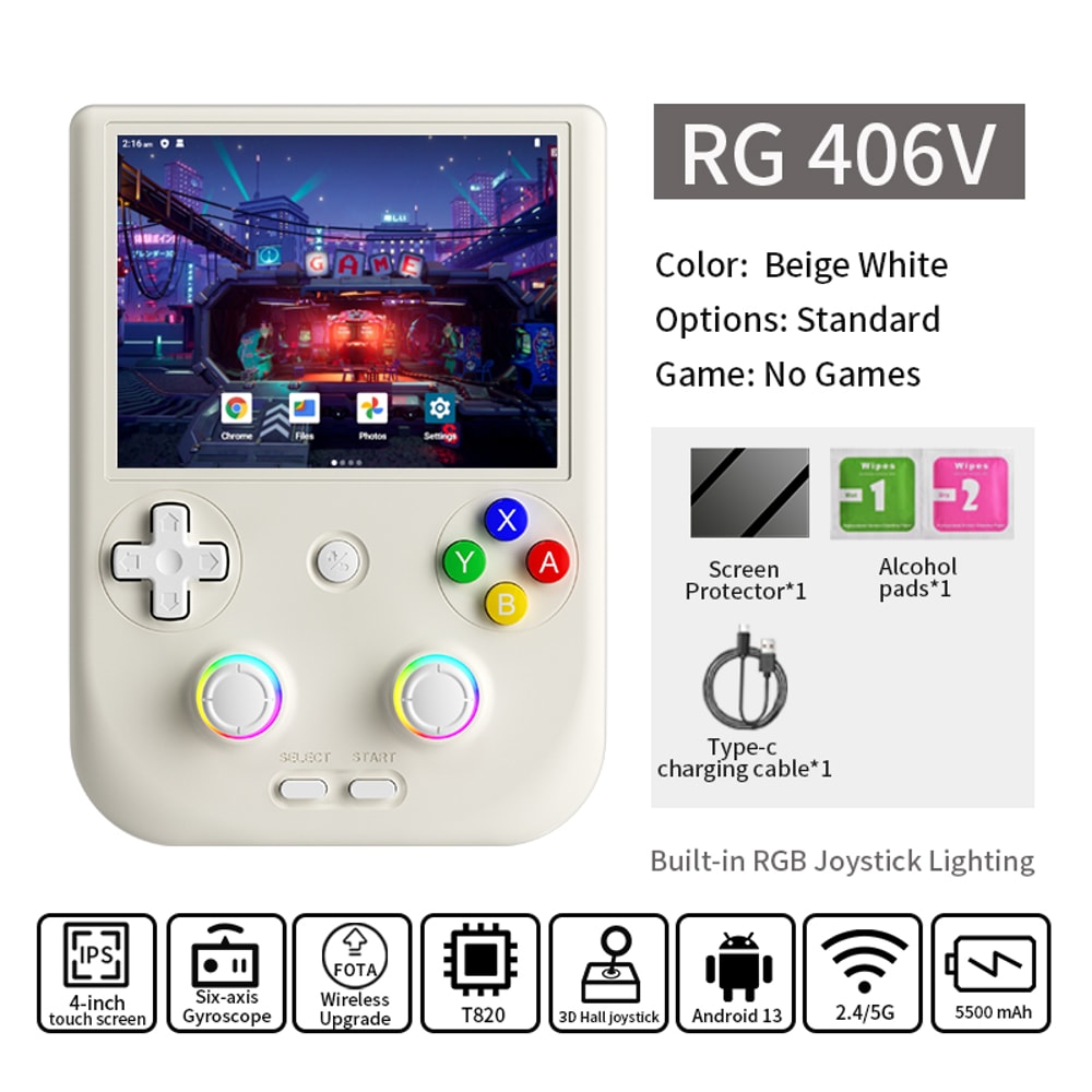 ANBERNIC RG Handheld Game Console IPS Multitouch Screen Android Retro Video Games DP Support FOTA 8