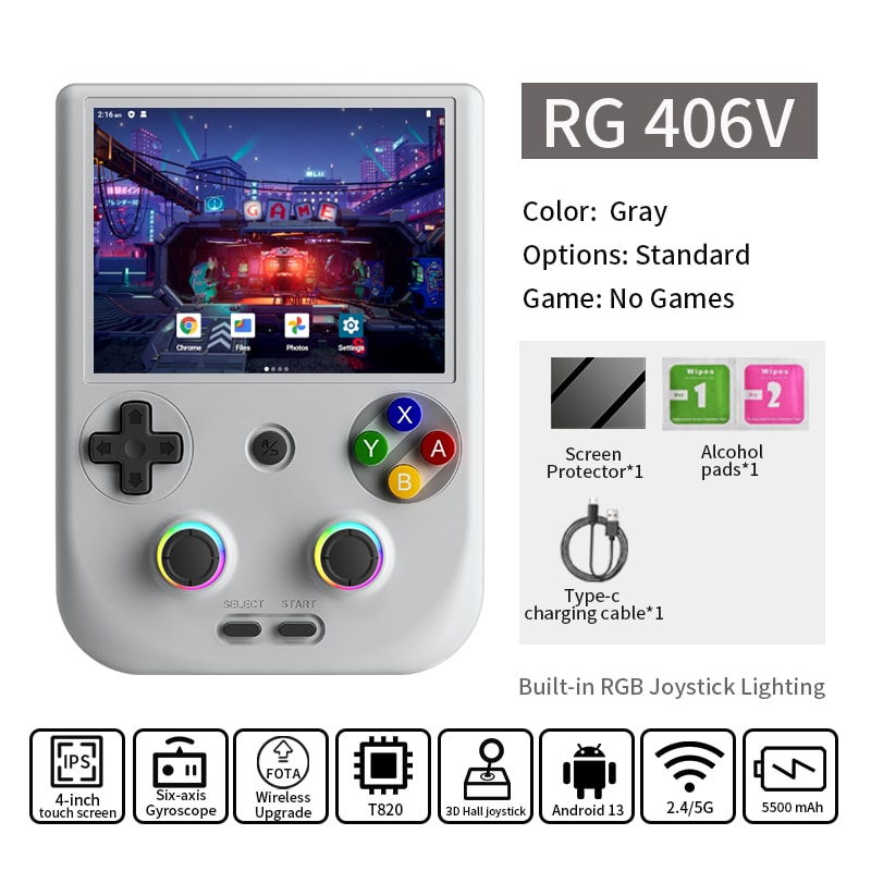 ANBERNIC RG Handheld Game Console IPS Multitouch Screen Android Retro Video Games DP Support FOTA 9