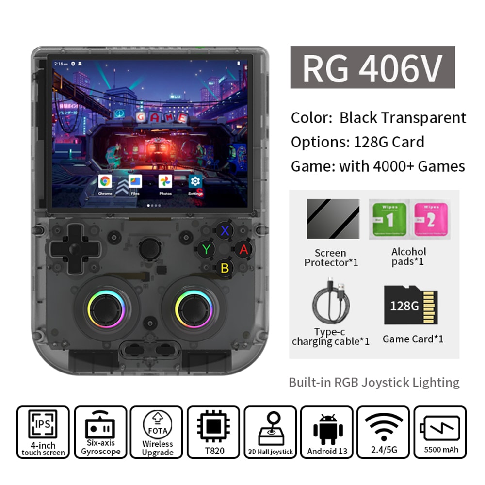 ANBERNIC RG Handheld Game Console IPS Multitouch Screen Android Retro Video Games DP Support FOTA 10