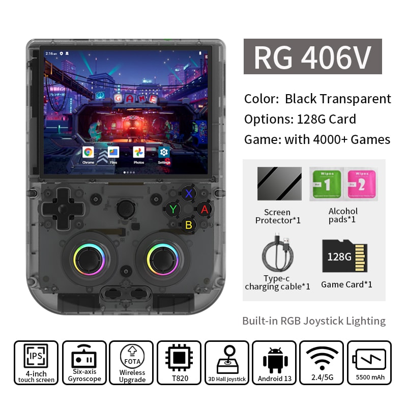 ANBERNIC RG Handheld Game Console IPS Multitouch Screen Android Retro Video Games DP Support FOTA 10