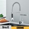 Black Kitchen Sink Faucet Pull Down Hot And Cold Water Mixer 2 Mode Tap With Dual Spout Rotation Fl