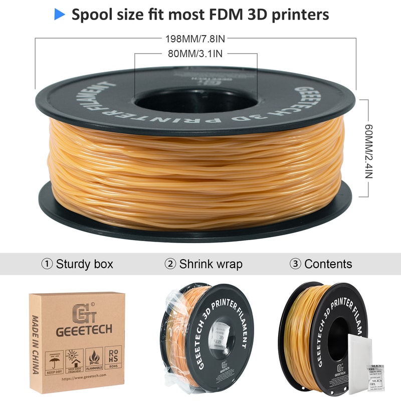 Printer Flexible Filament 1Spool Plastic NonToxic Vacuum Packaging Shore Hardness For Precise Print 8