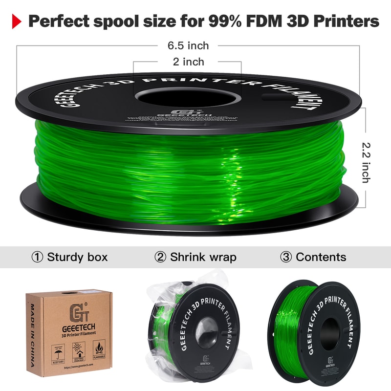 Printer Flexible Filament 1Spool Plastic NonToxic Vacuum Packaging Shore Hardness For Precise Print 11