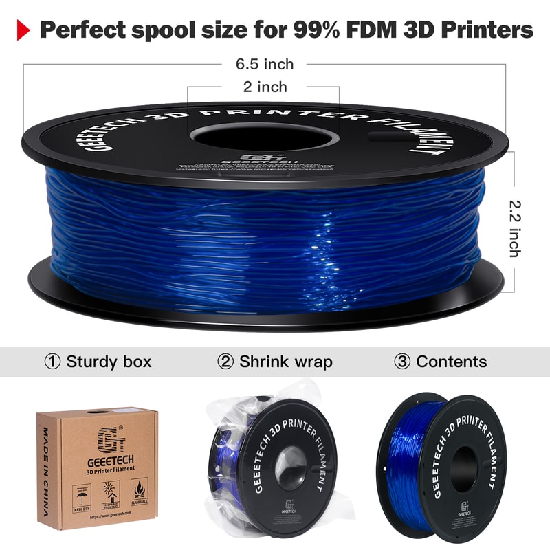 Printer Flexible Filament 1Spool Plastic NonToxic Vacuum Packaging Shore Hardness For Precise Print 15