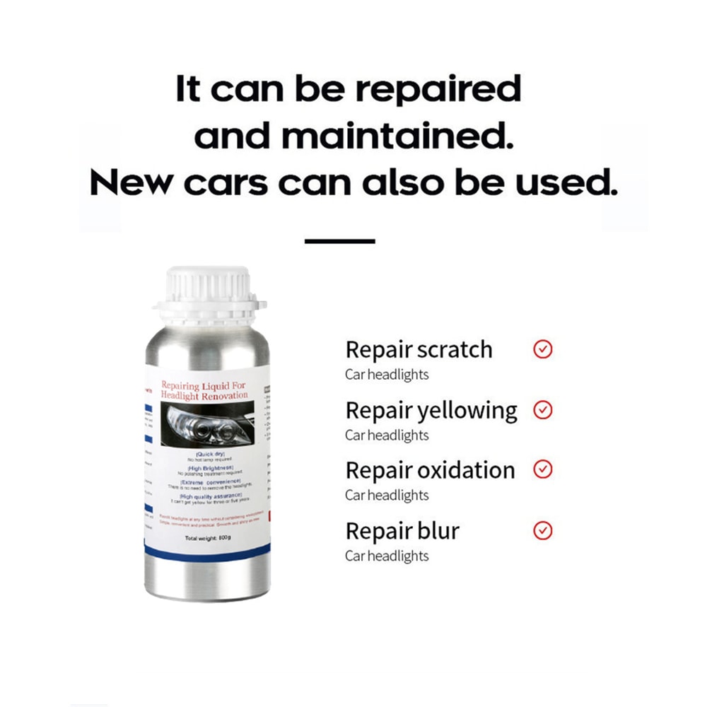 Car Headlight Polishing Kit Headlights Restoration Liquid Polymer Car Headlamp Renovation Repair Cl 3