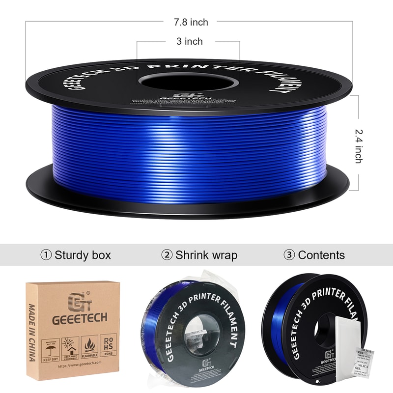 Silk PLA Filament Wire Spool Printer Material Fast Delivery Vacuum Package 2