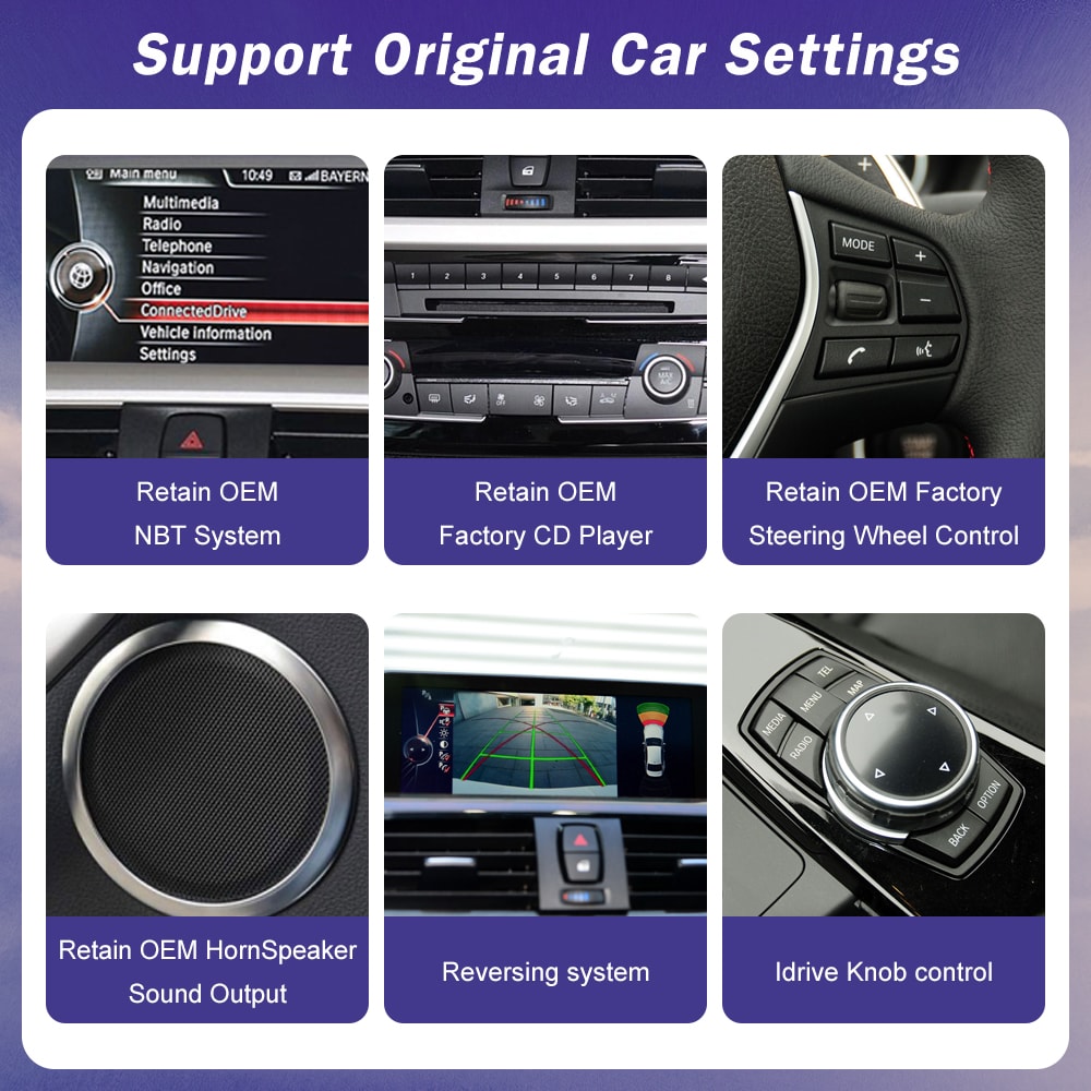 Multimedia Touch Screen For BMW Series Android Auto NBT System Wireless Carplay 4