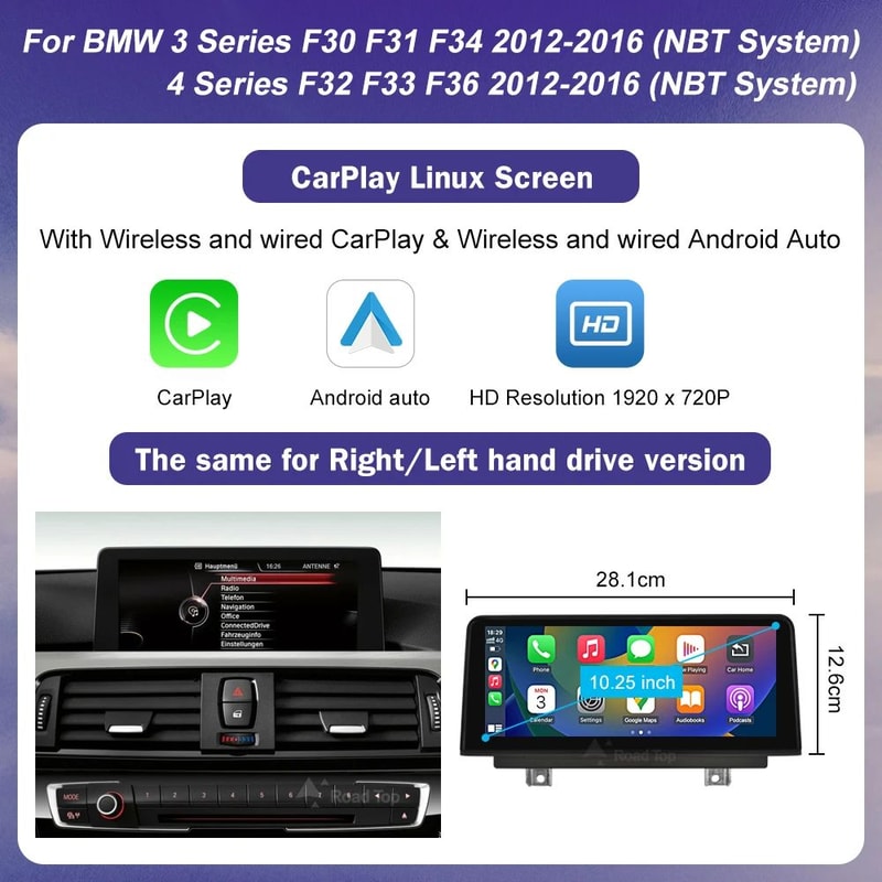 Multimedia Touch Screen For BMW Series Android Auto NBT System Wireless Carplay 8