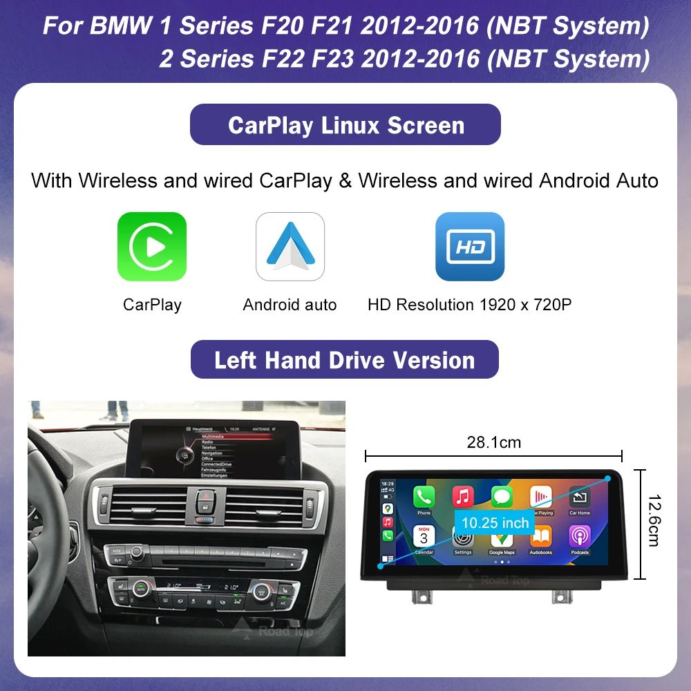 Multimedia Touch Screen For BMW Series Android Auto NBT System Wireless Carplay 6