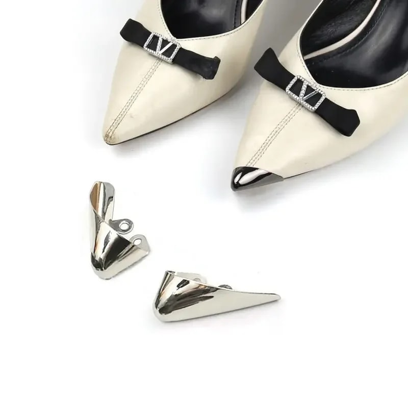Women High Heel Metal Toe Cap Protector, Wear and Tear Concealer, Anti-Kicking Leather Shoes, Point Protector Accessory
