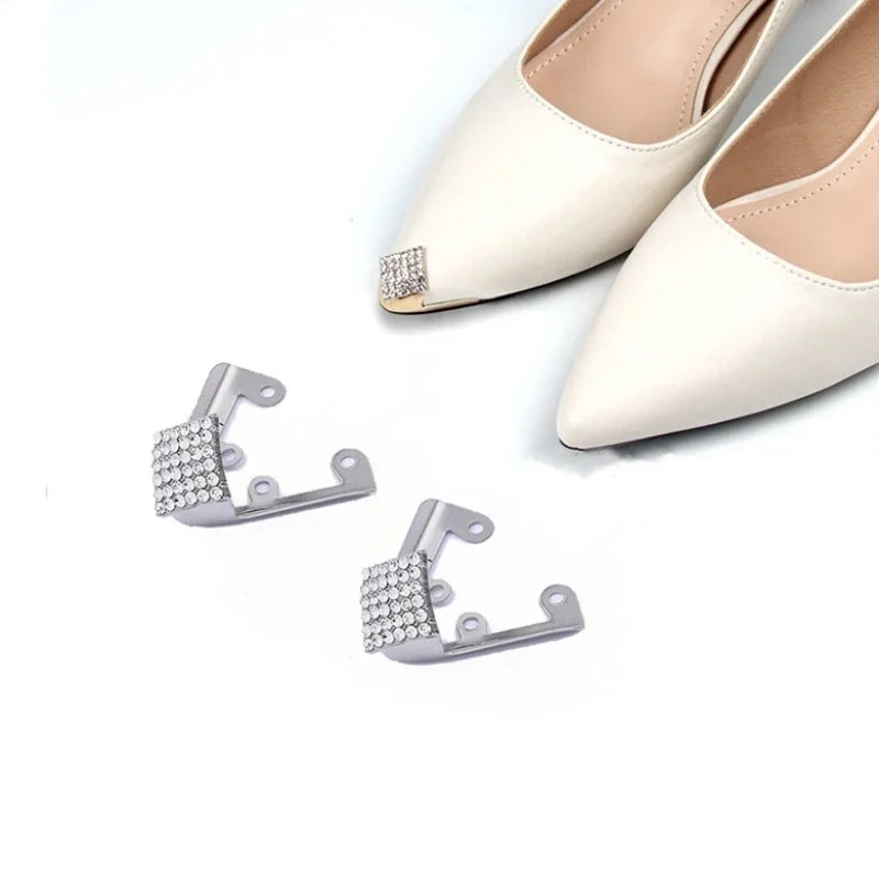Women High Heel Metal Toe Cap Protector, Wear and Tear Concealer, Anti-Kicking Leather Shoes, Point Protector Accessory